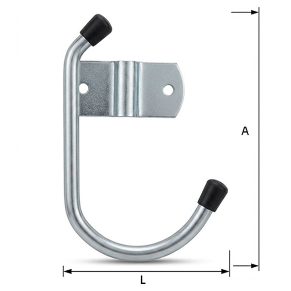 MINUTEX Gancio da Parete Tondo MM 80X50 in Acciaio Zincato Bianco - MINUTEX - Immagine 2